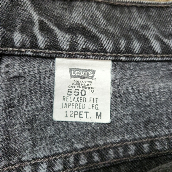 VINTAGE 90s Levi’s 550 Charcoal Relaxed Fit Tapered Leg Denim Jeans Size 12 P M - Picture 3 of 12